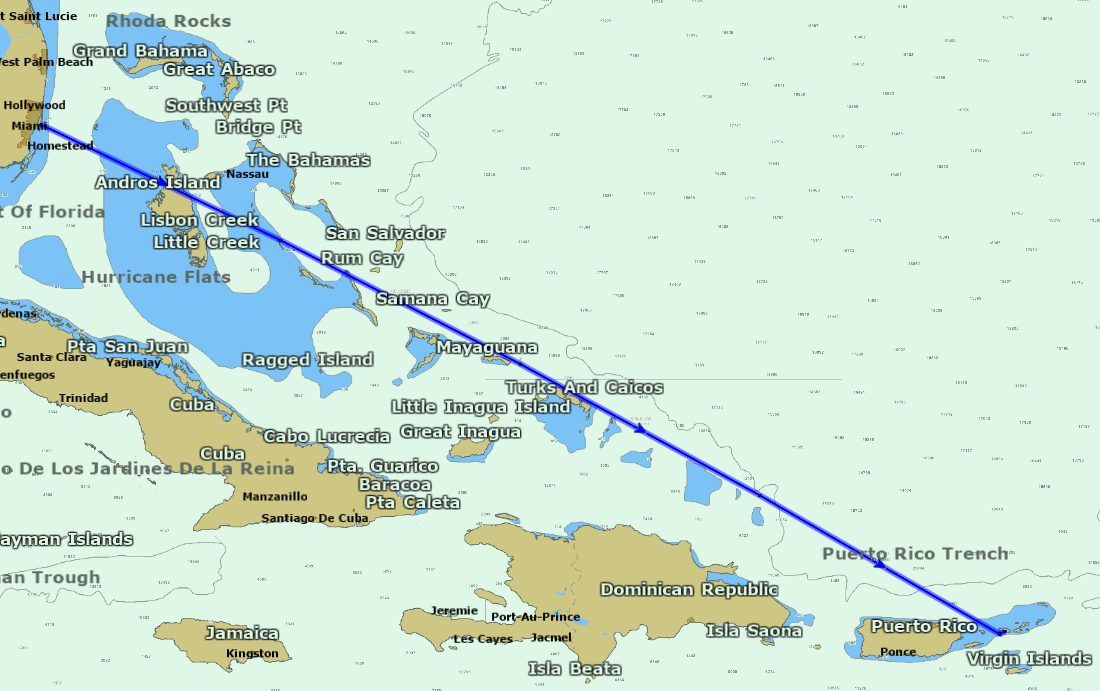 How Long to Sail from Florida to the Virgin Islands 2 Routes