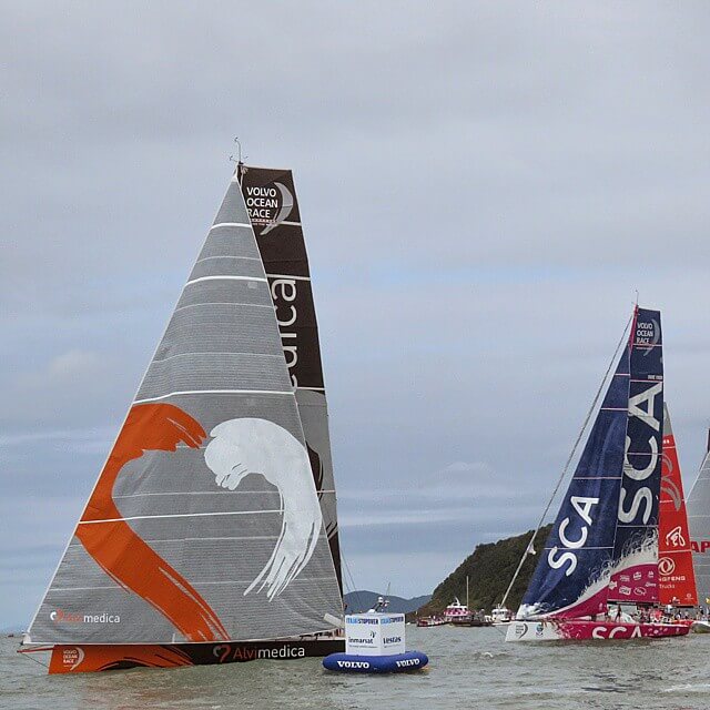 Volvo Ocean race ships using code zero and jib J1