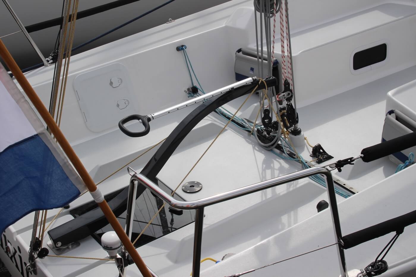 parts of a sailboat cockpit