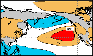 Map of North Pacific High