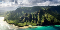Aerial view of vulcanic island of Hawaii