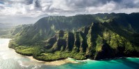 Aerial view of vulcanic island of Hawaii
