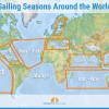 Map of the sailing seasons around the world