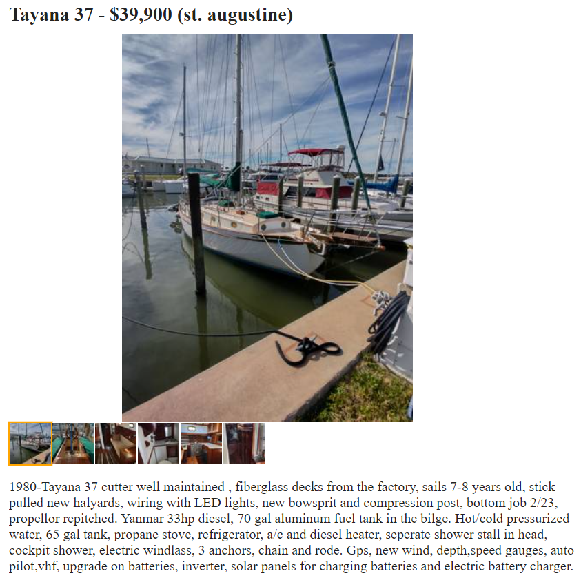 liveaboard sailboat for rent