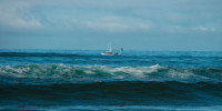catamaran in rough seas