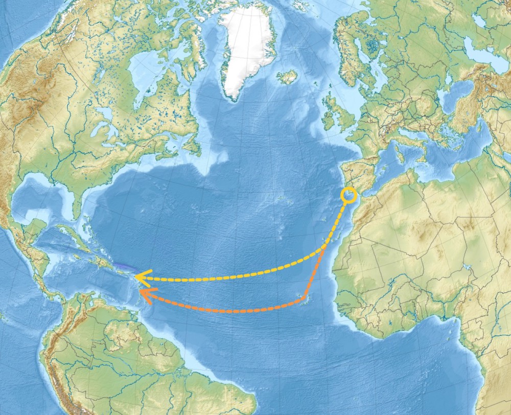 small sailboat crossing atlantic