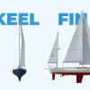 Diagram of full keel and fin keel sailboat