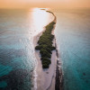 Atolls of the Maldives at dusk