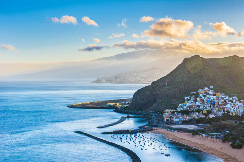 Coastline of Tenerife at dusk