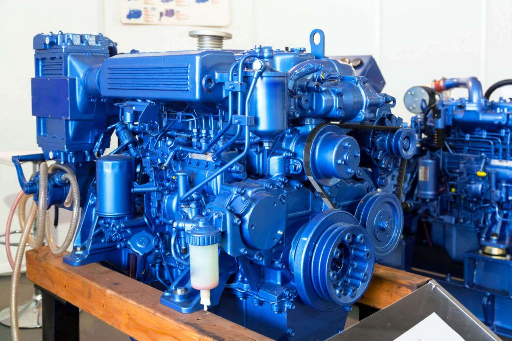 Blue Industrial Marine Diesel Engine