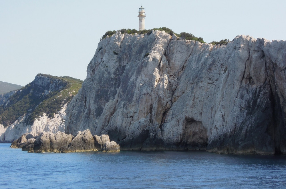 White cliffs with a lighthouse on top