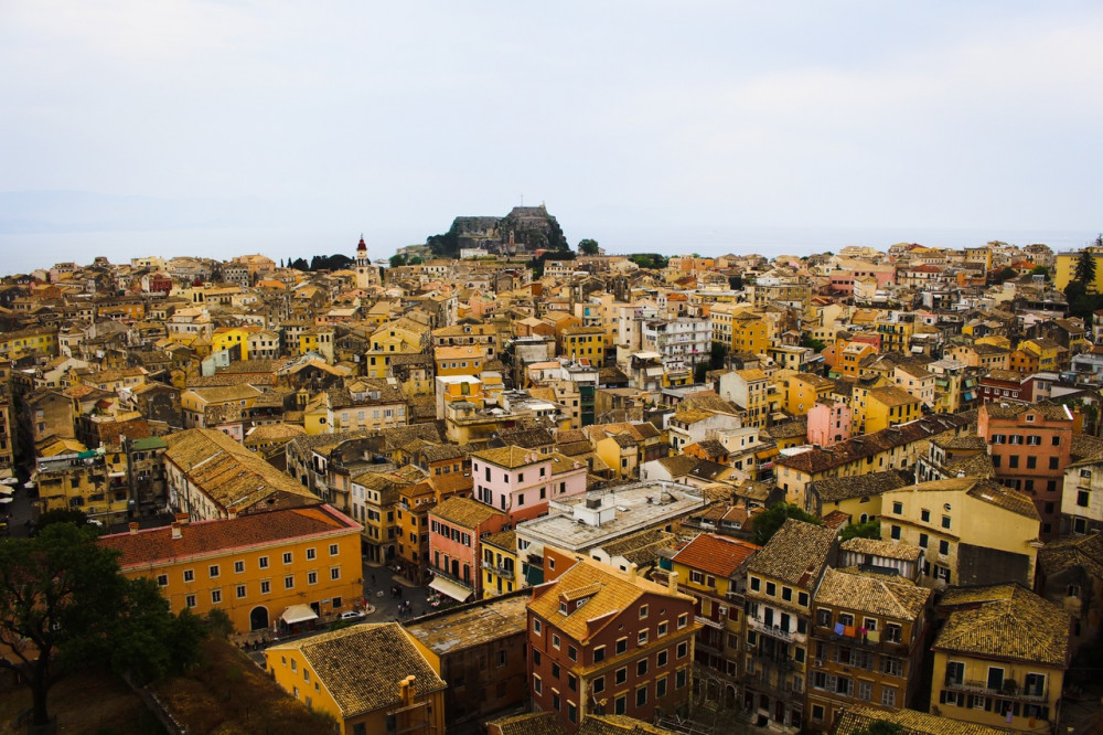 The city of Corfu from above