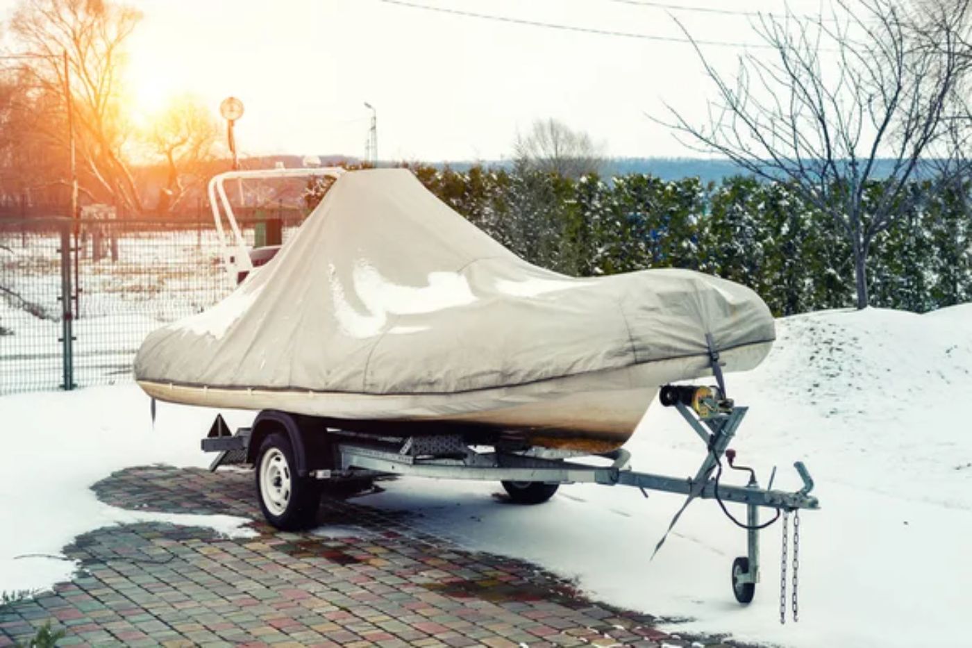 sailboat in winter