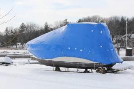 sailboat in winter